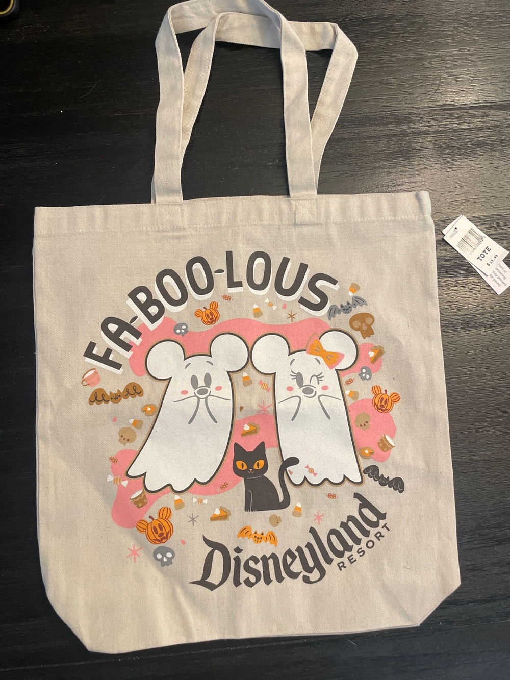 Disneyland Resort "Fa-Boo-Lous" Halloween Tote - Pink & Cream